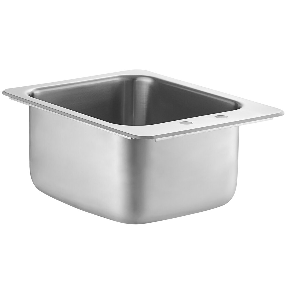 A stainless steel Regency drop-in sink with one compartment.