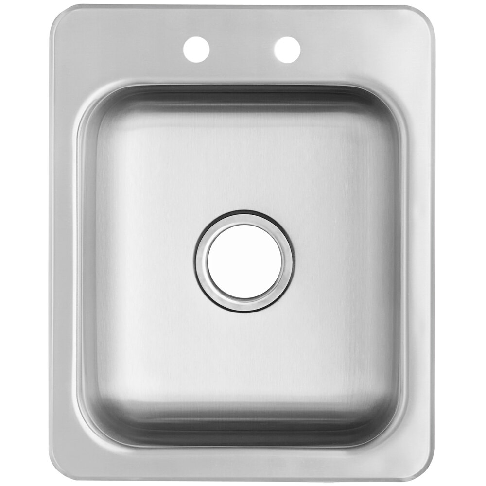 A Regency stainless steel drop-in sink with one compartment.