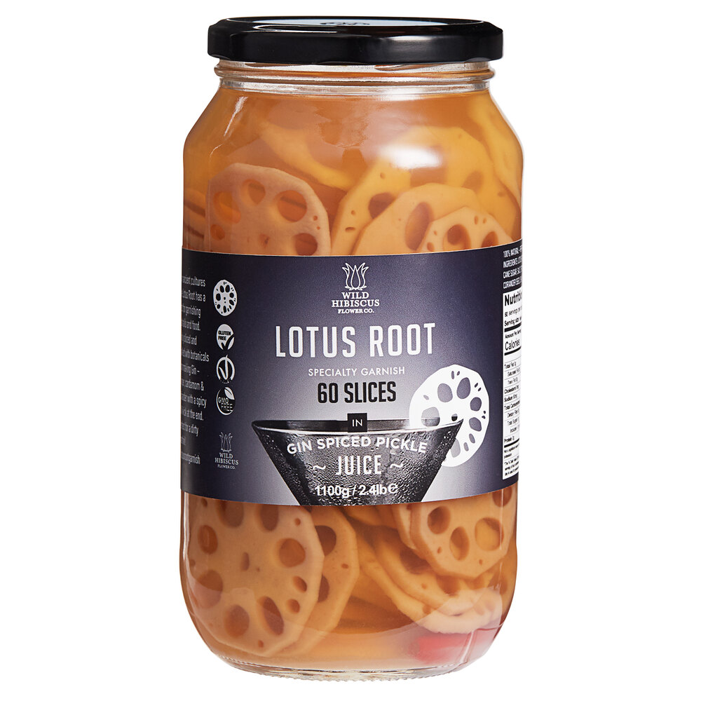 Wild Hibiscus Lotus Root in GinSpiced Pickle Juice (2.4 lb)