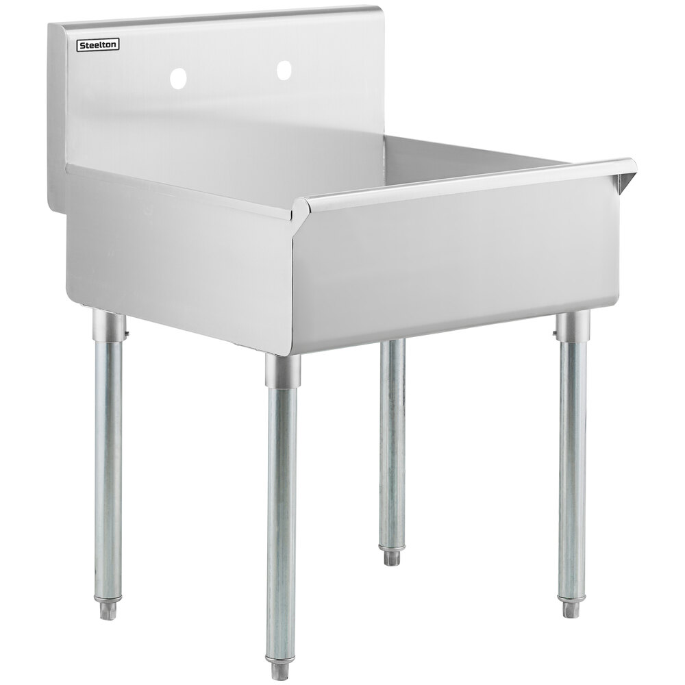 Steelton 21" x 24" x 8" 18Gauge 430 Stainless Steel Standing Mop Sink