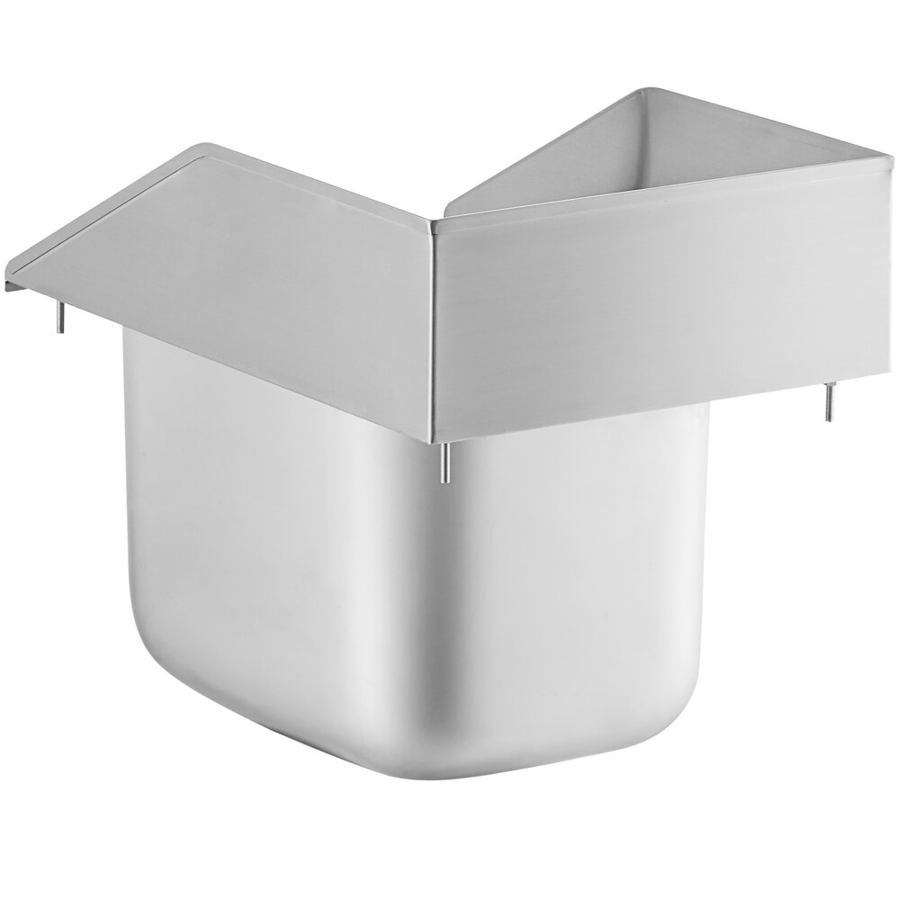 A silver stainless steel Regency drop-in sink with side splashes.