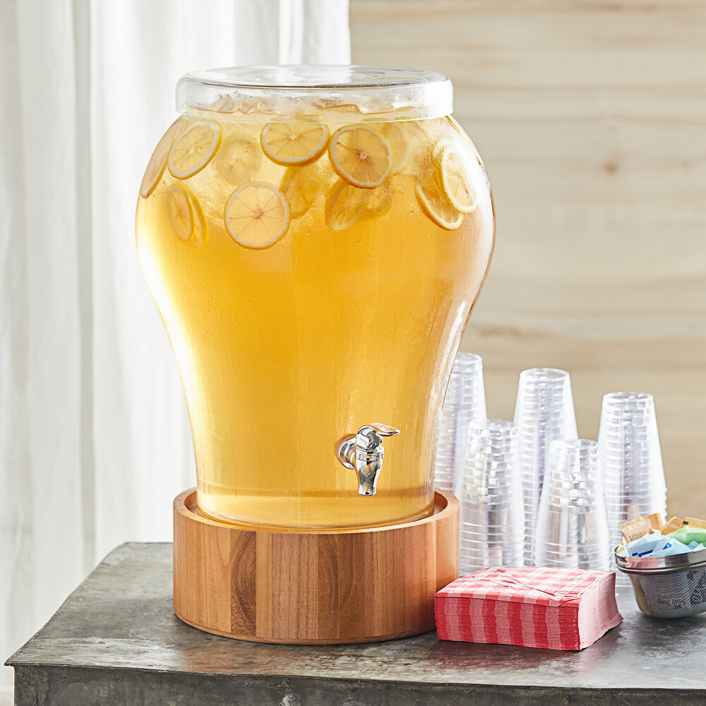 Acopa Double 1 Gallon Glass Beverage Dispenser with Metal Stand