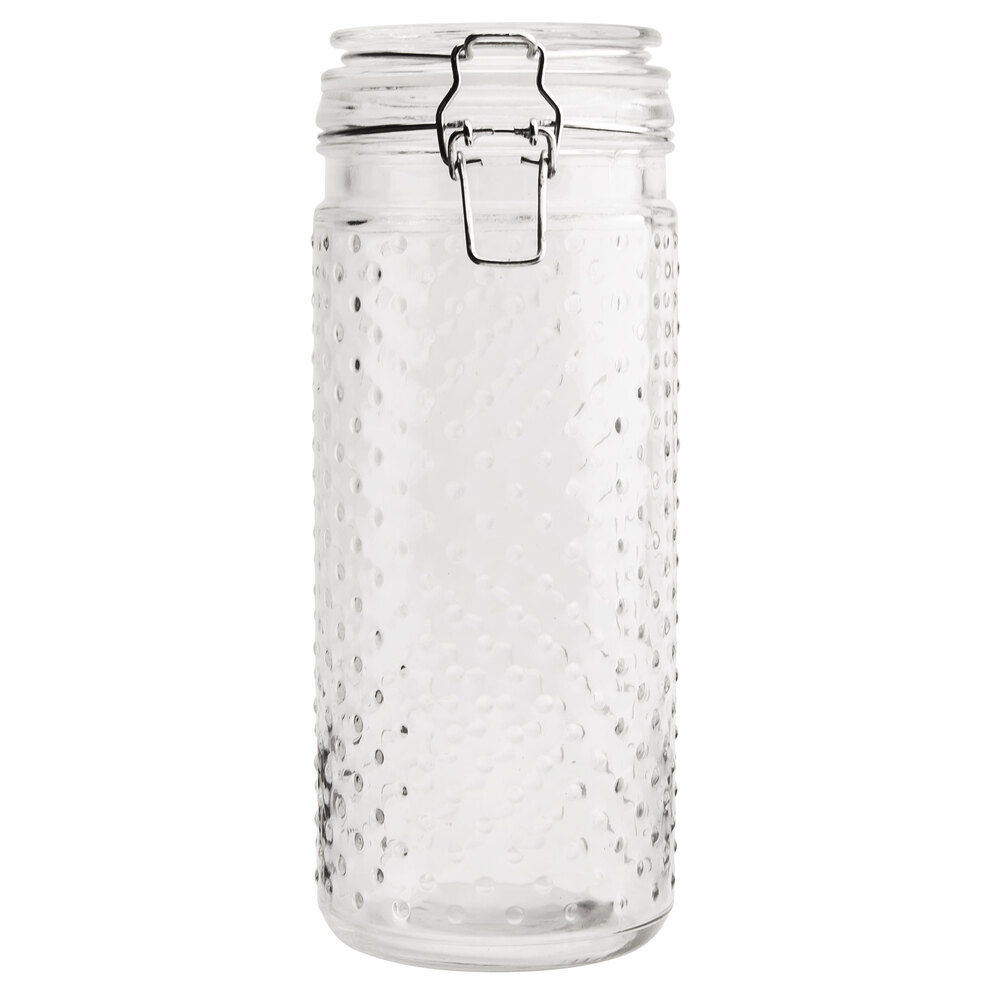 Anchor Hocking Hobnail Glass Jar with Hinged Lid 4/Case