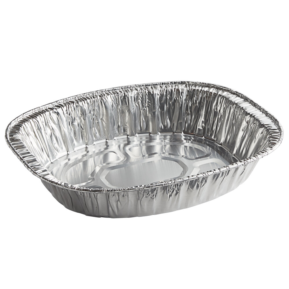 Choice 18" x 14" x 3" Oval Foil Roast Pan 5/Pack
