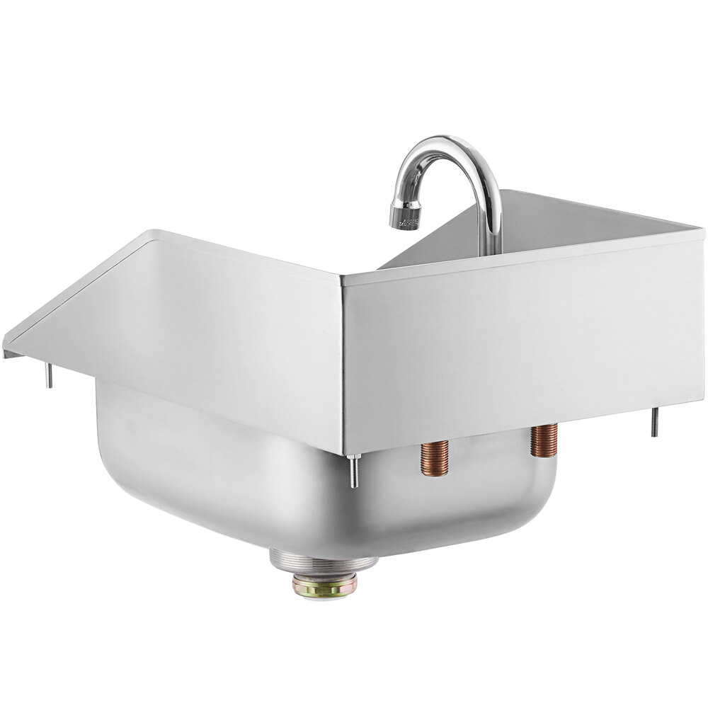 A Regency stainless steel drop-in sink with a gooseneck faucet.