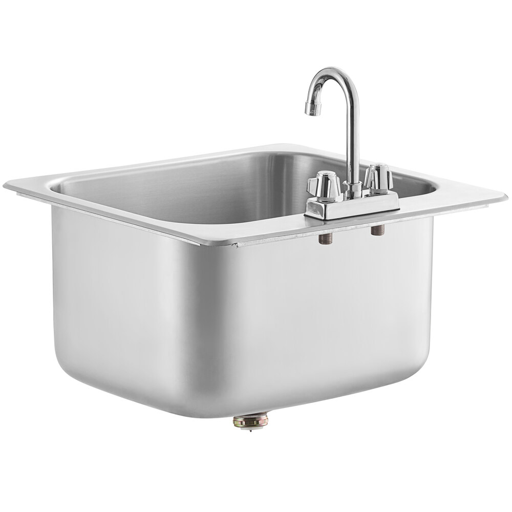 A Regency stainless steel sink with a gooseneck faucet.