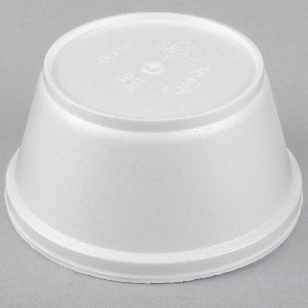Dart 8SJ20 8 oz. Extra Squat White Foam Food Bowl 50/Pack