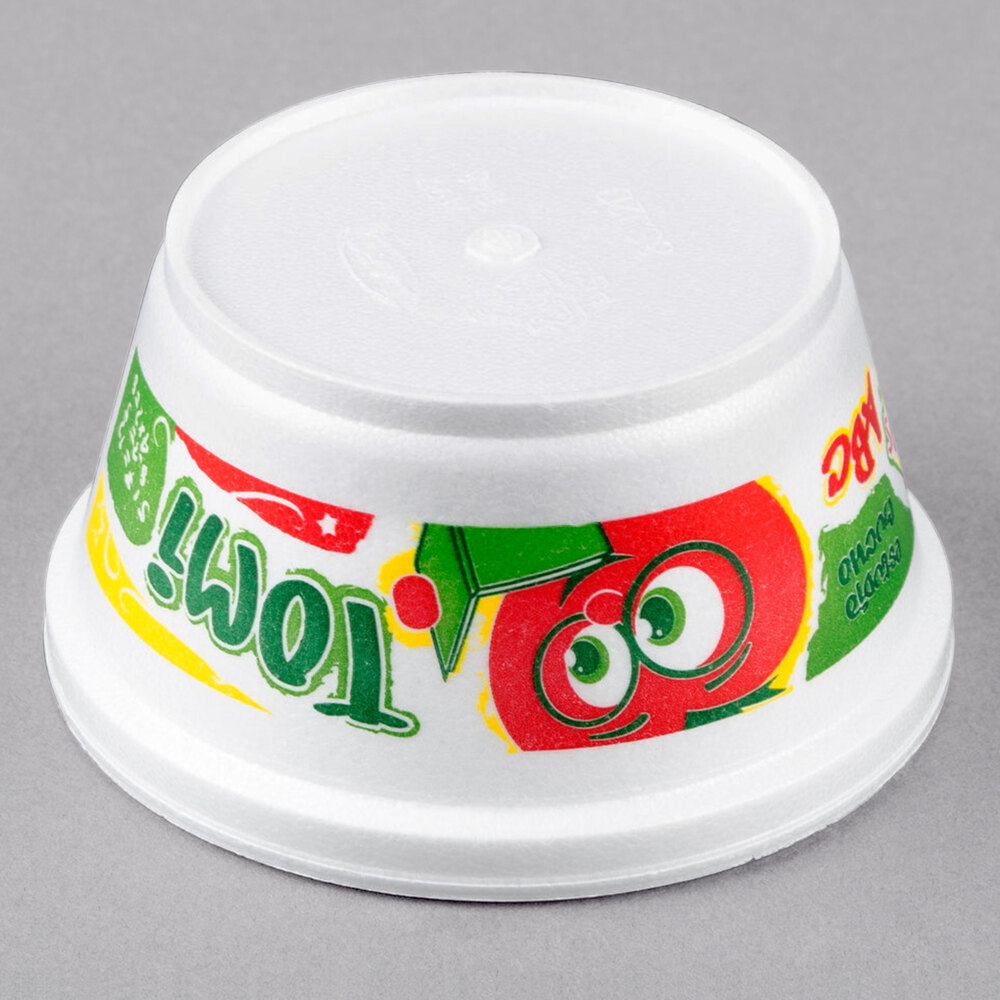 Dart 8SJ20 8 oz. Extra Squat White Foam Food Bowl 50/Pack