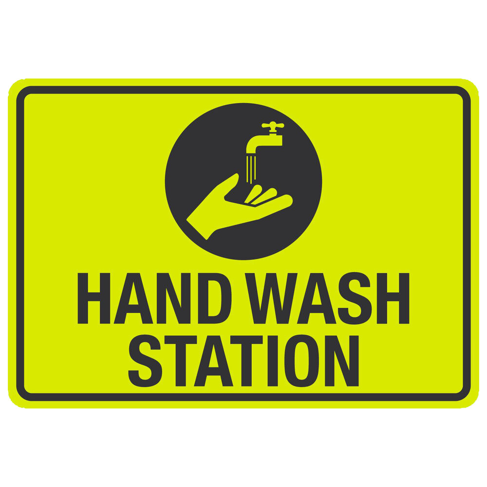 "Hand Wash Station" Engineer Grade Reflective Black / Yellow Decal with