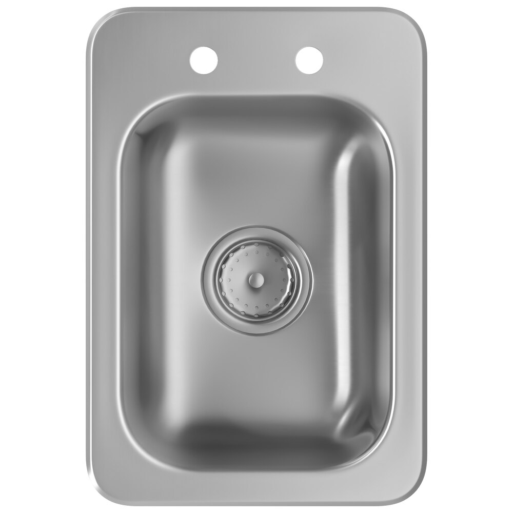 A Regency stainless steel drop-in sink with a single compartment and faucet.