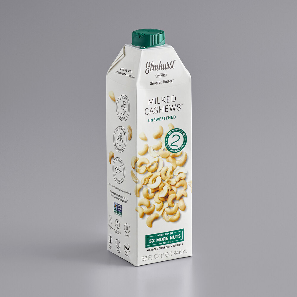 Elmhurst 32 oz. Unsweetened Milked Cashews
