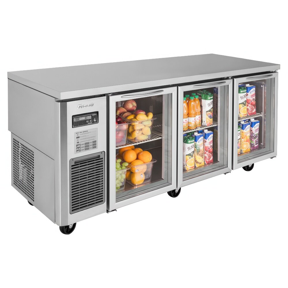 Turbo Air JUR-72-G-N J Series 72&quot; Glass Door Undercounter Refrigerator with