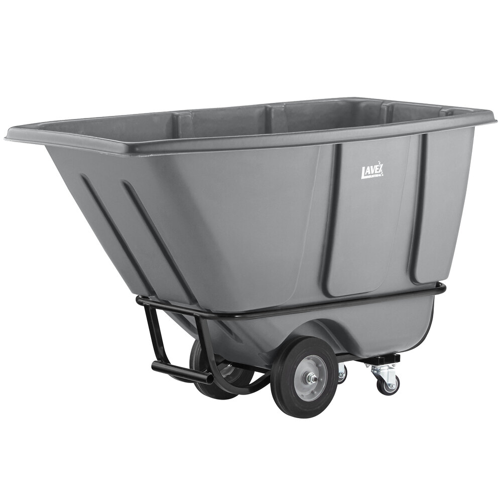 Lavex 0.5 Cubic Yard Gray Heavy-Duty Tilt Truck / Trash Cart (850 lb ...