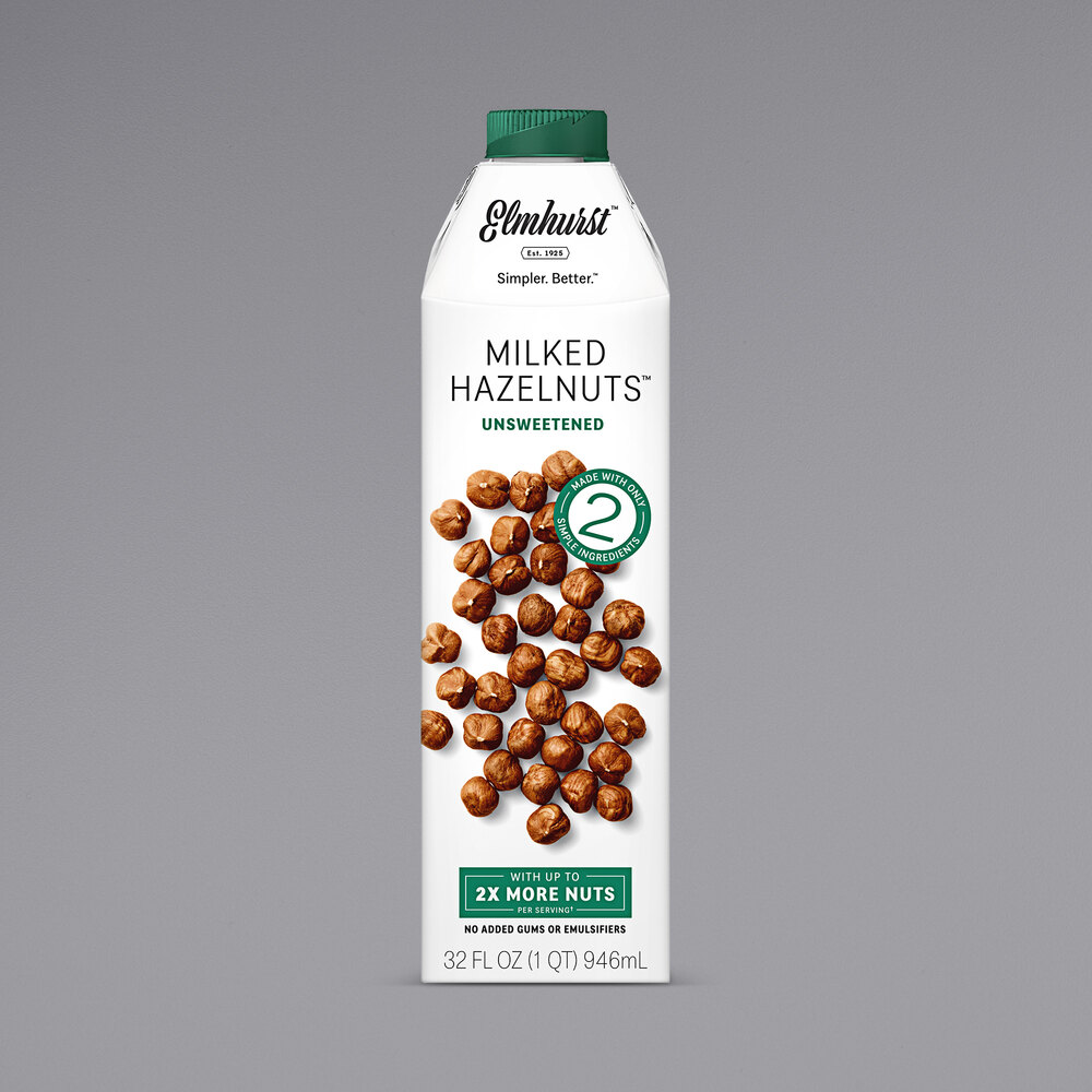 Elmhurst's Hazelnut Milk (Unsweetened) 32 oz. Container