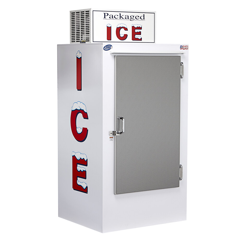 Leer 30ASR290 36" Outdoor Auto Defrost Ice Merchandiser with Straight Front and Galvanized