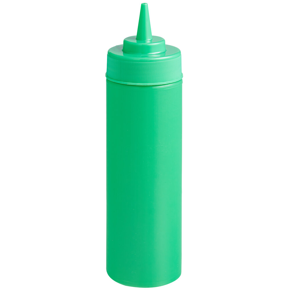 Choice 12 oz. Green Wide Mouth Squeeze Bottle 6/Pack