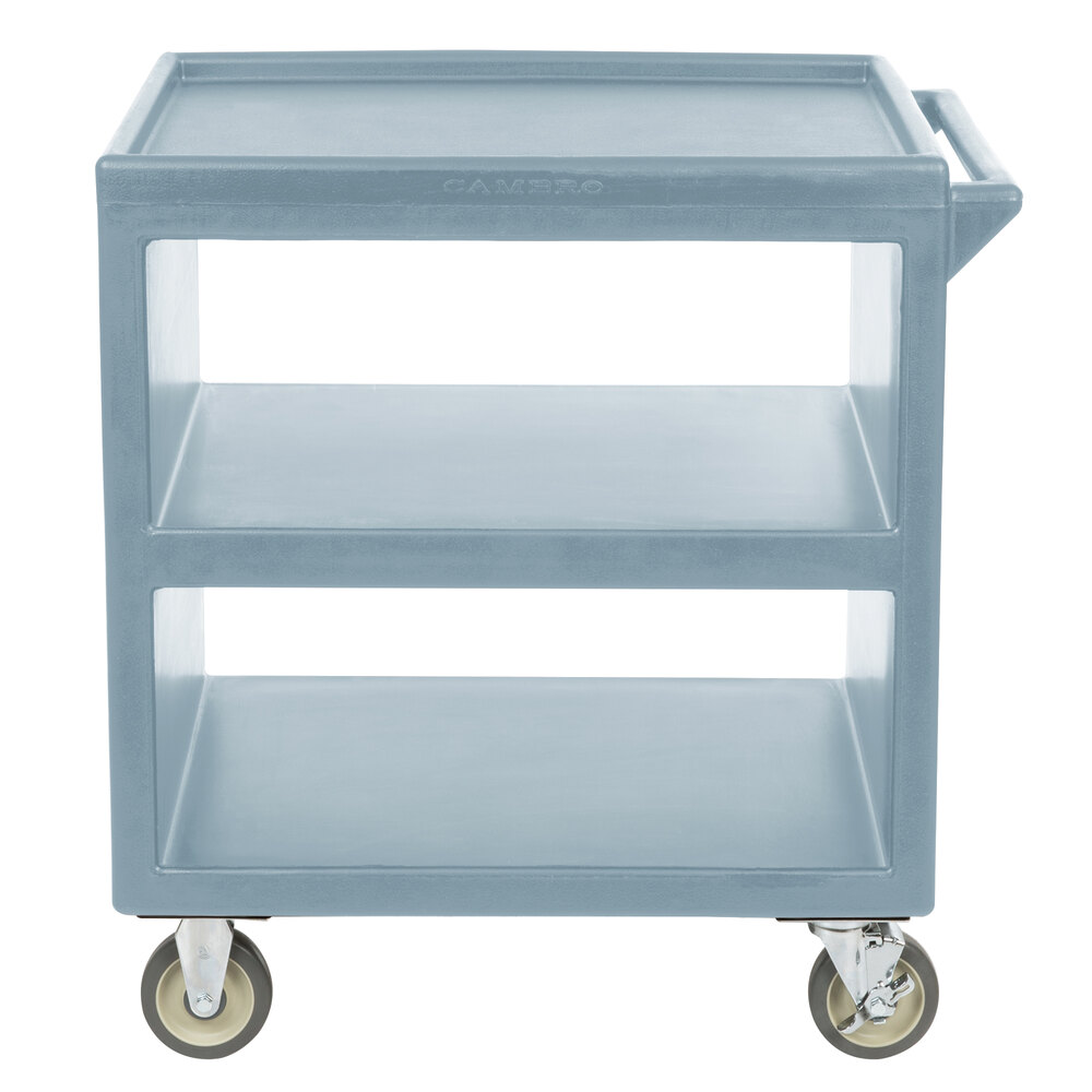 Cambro BC230401 Slate Blue Three Shelf Service Cart 33 1/4" x 20" x