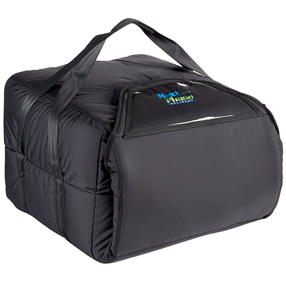 Vesture NextPhase Black Insulated Pizza Delivery Bag with BioPCM