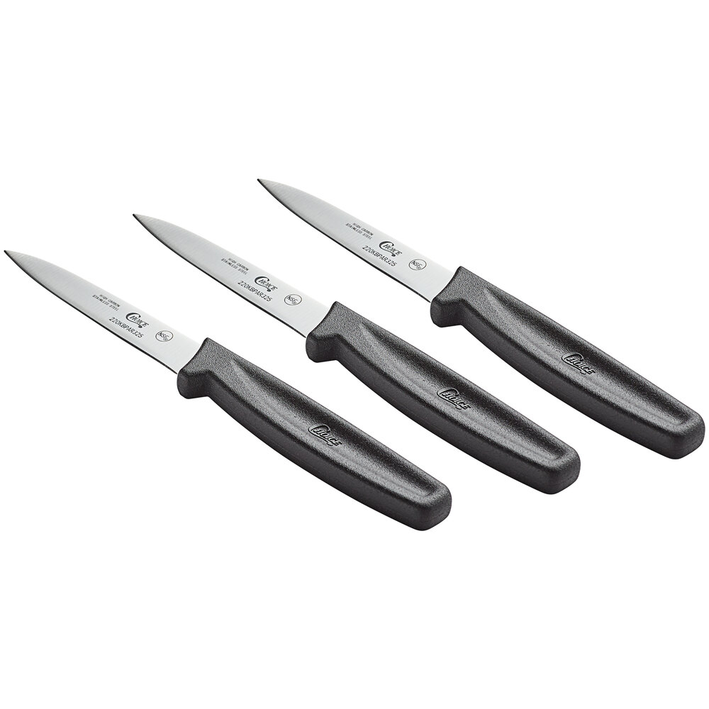 Paring Knives Set Of 3 White Handle 3.25 inch Paring Dishwasher Safe Fruit  Choice Pairing Knife, Small Piece Kitchen knive pack sharp professional