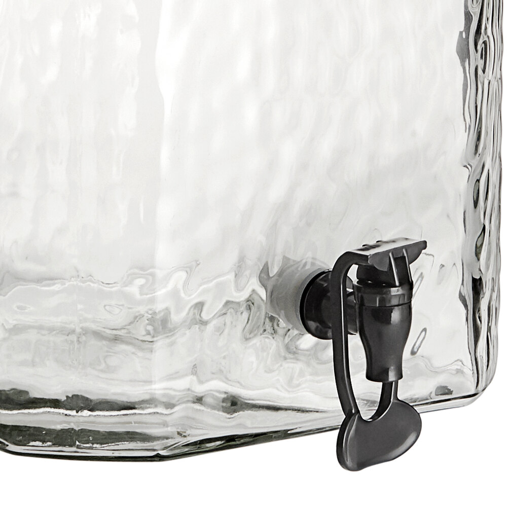 Acopa 5 Gallon Curved Glass Beverage Dispenser with Glass Lid and