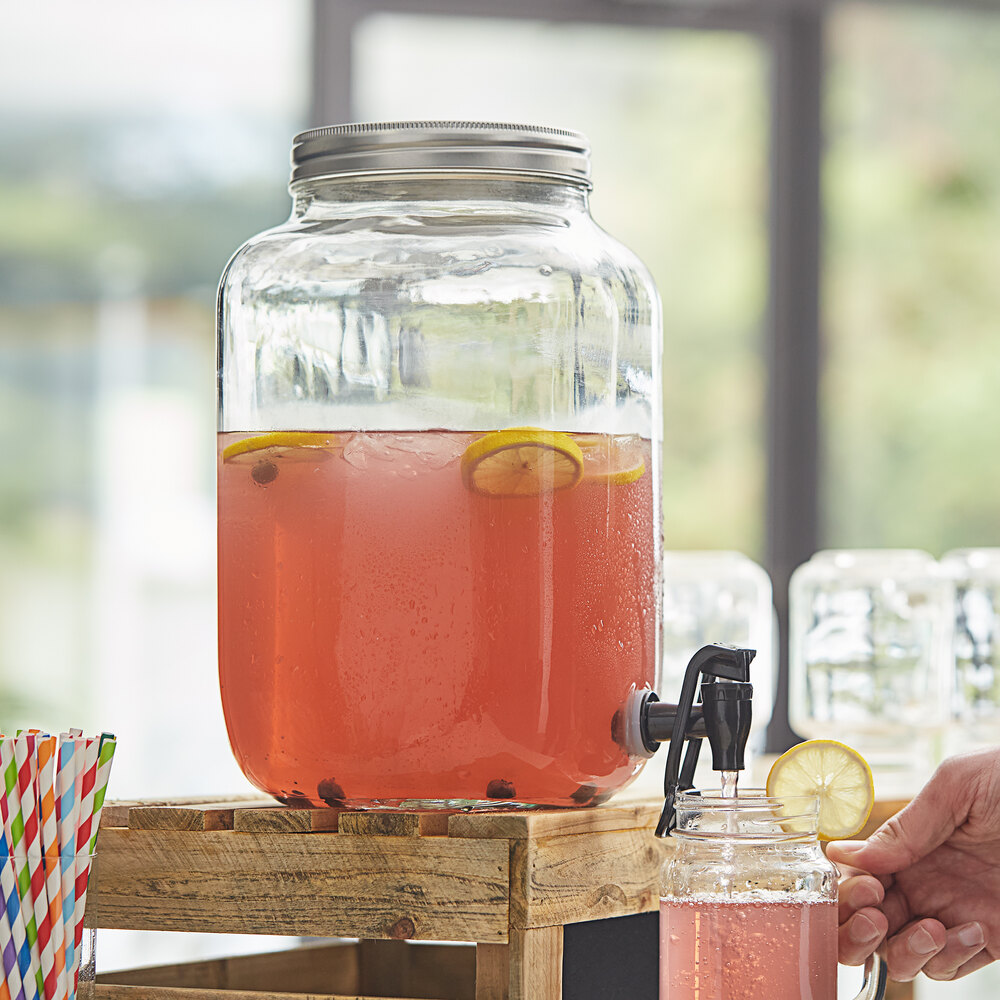 Mason Jar Glass Drink Dispenser (2 Gallon)