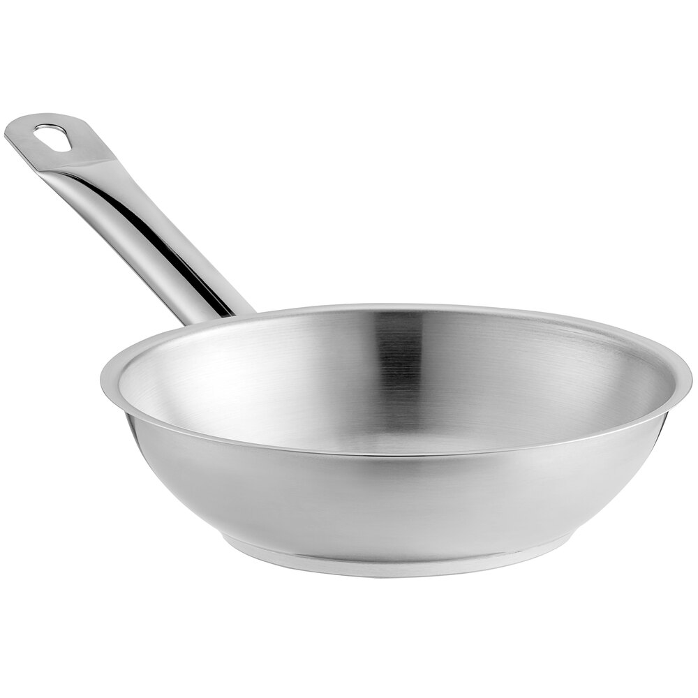 Vigor SS1 Series 9 1/2 Stainless Steel Fry Pan with Aluminum-Clad Bottom