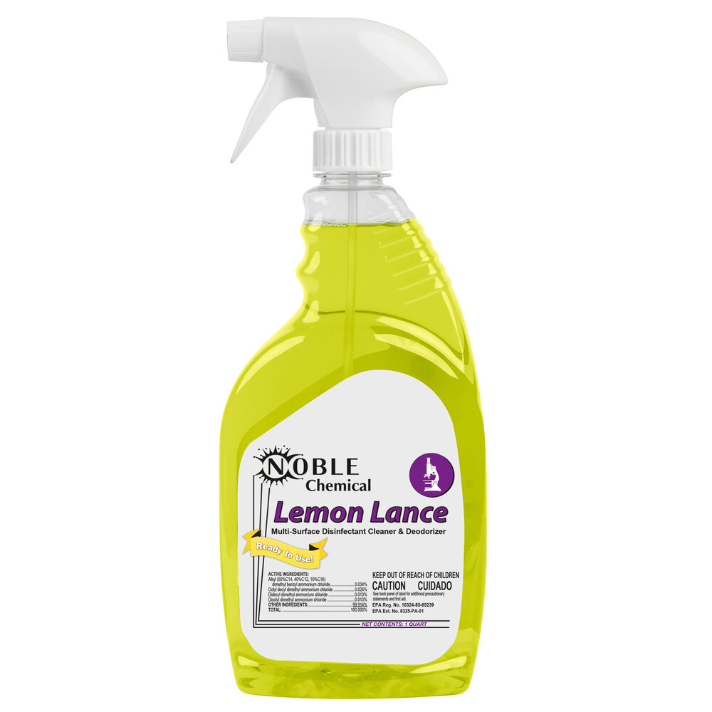Noble Chemical 1 Qt. / 32 oz. Lemon Lance ReadytoUse Disinfectant