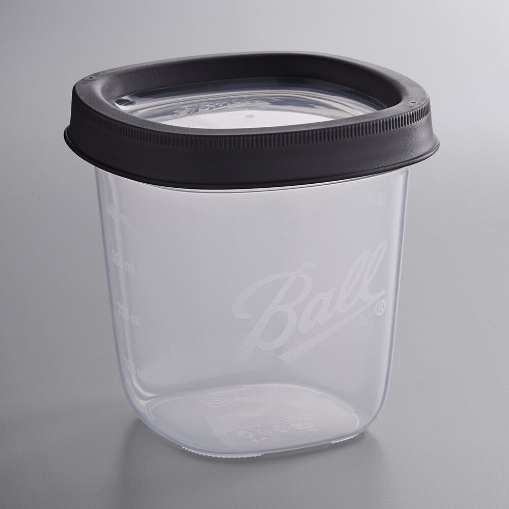 Ball 1440080103 16 oz. Pint Plastic Freezer Jar with Leak