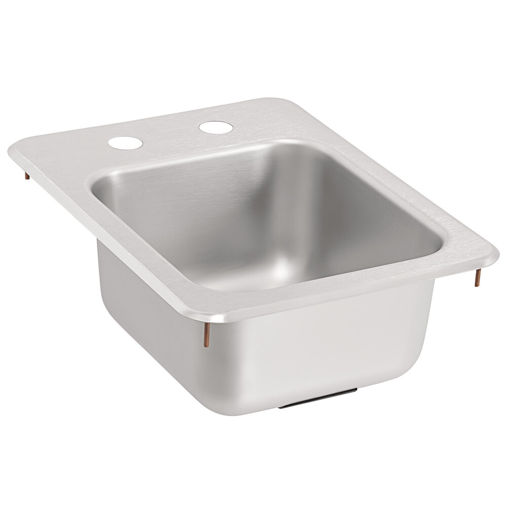 Vollrath 17342 13" x 17" 1 Compartment 20Gauge Stainless Steel DropIn Bar Sink with 4