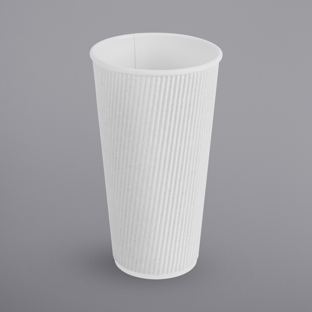 Choice 20 oz. Double Wall Ripple White Paper Hot Cup - 500/Case