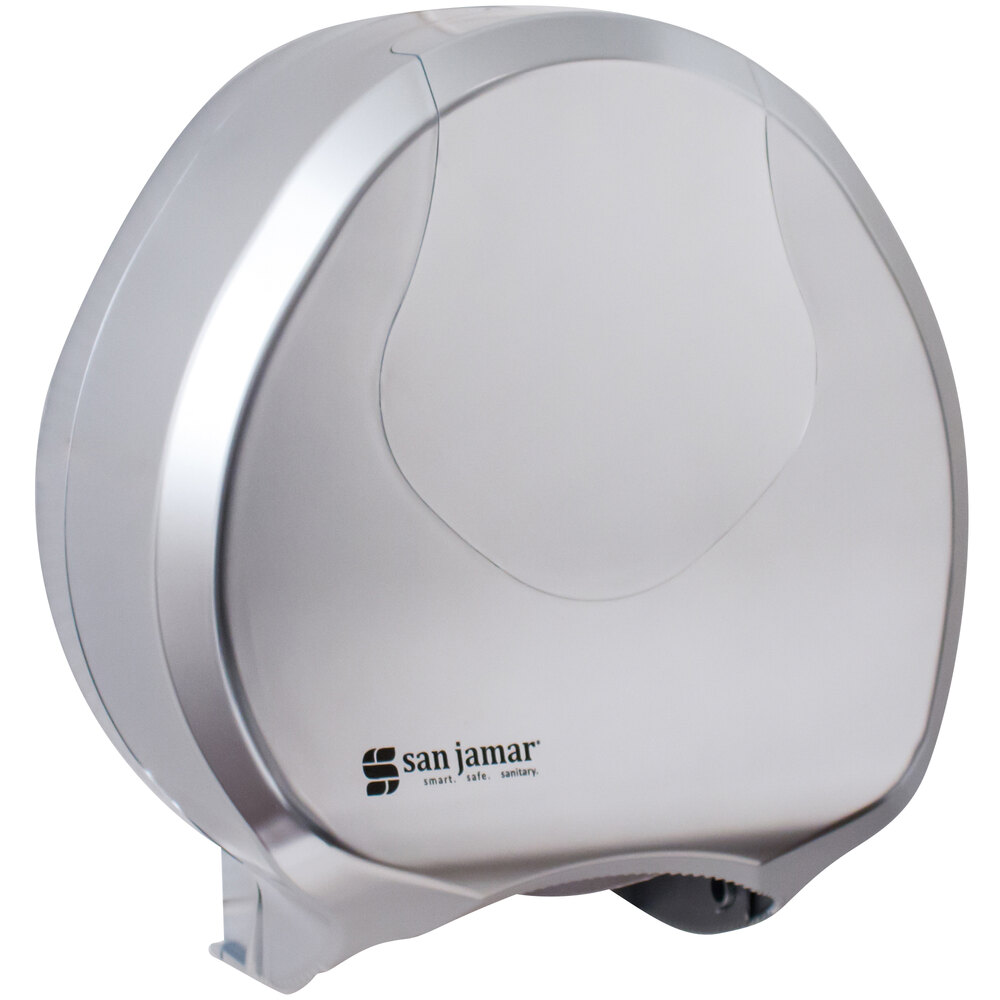 San Jamar R2070SS Summit Single Roll Jumbo Toilet Tissue Dispenser Silver