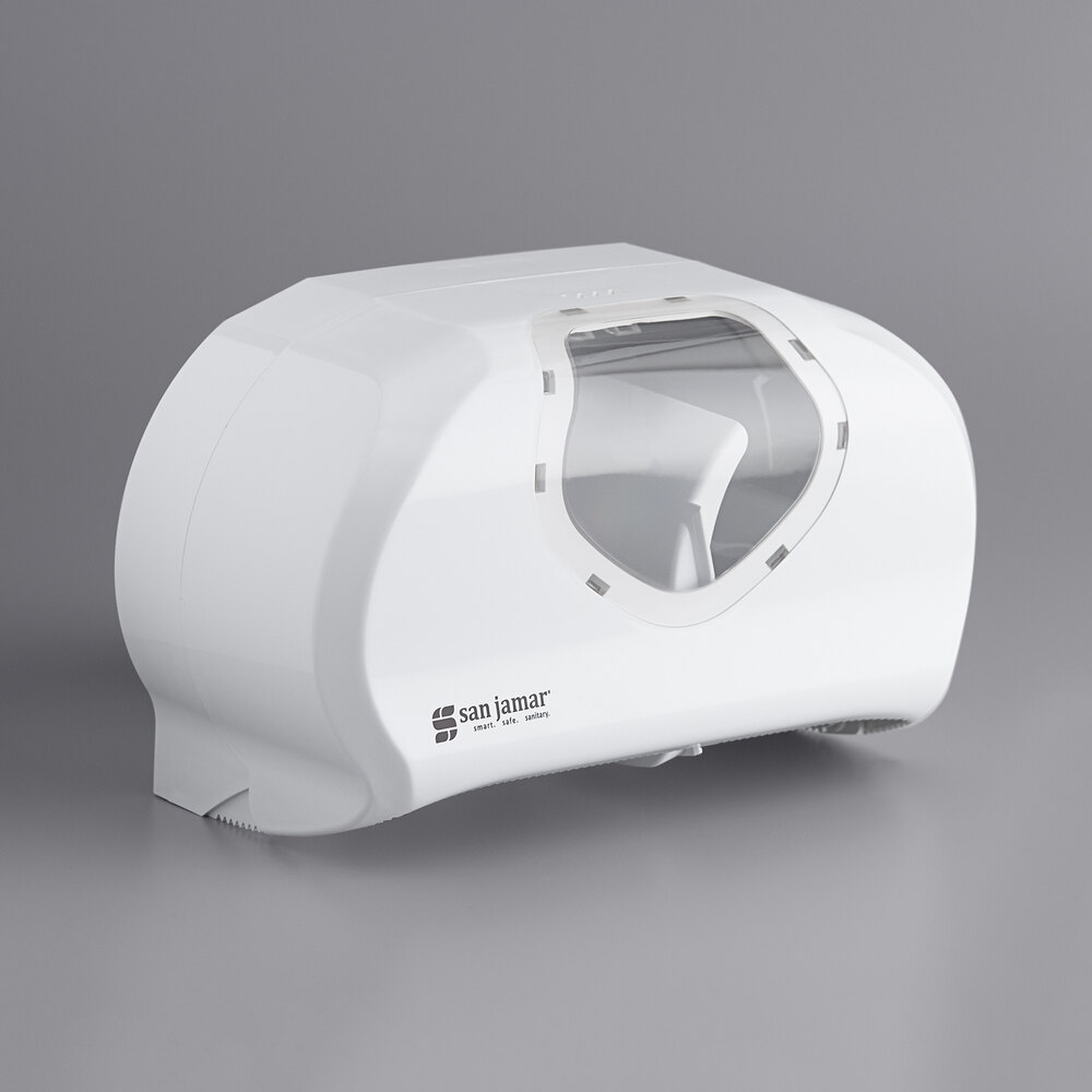 San Jamar R3670WHCL Summit 5 1/2" Double Roll Toilet Tissue Dispenser