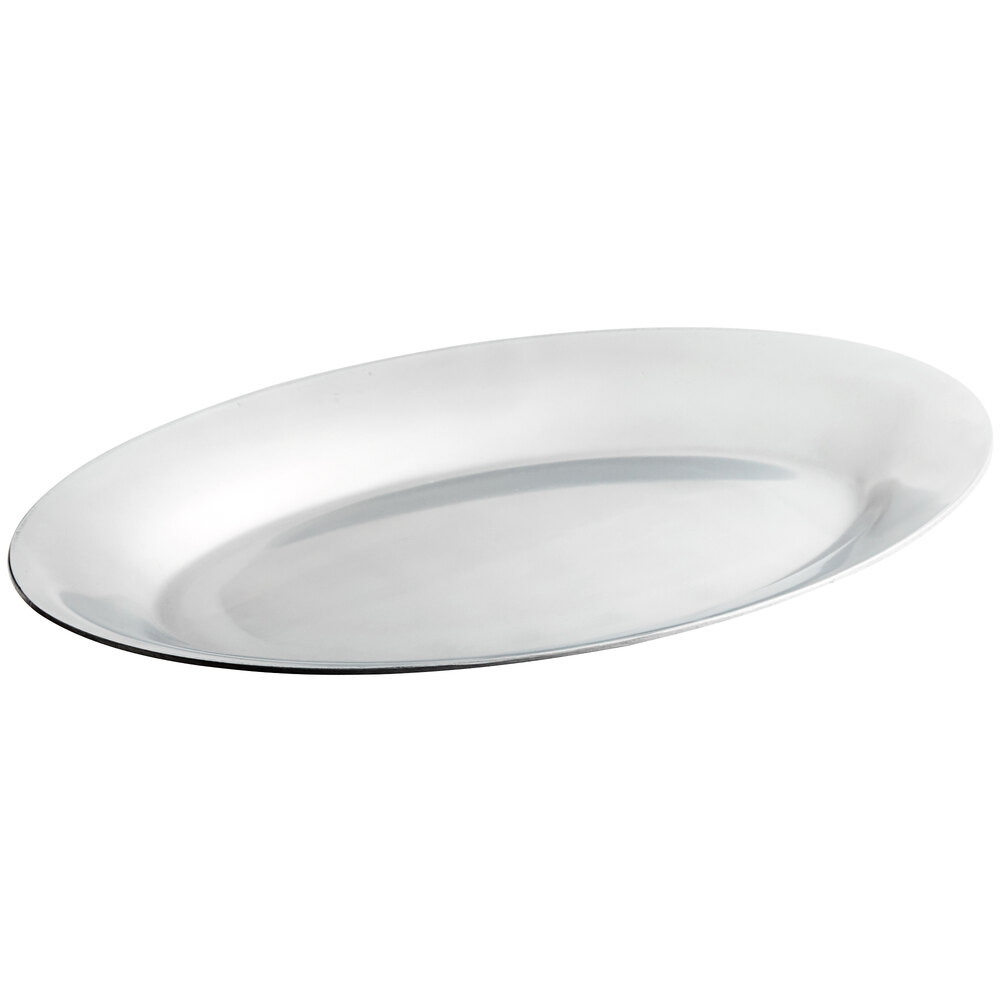 Oval Aluminum Sizzler Platter 12 3/4" x 8 1/2";