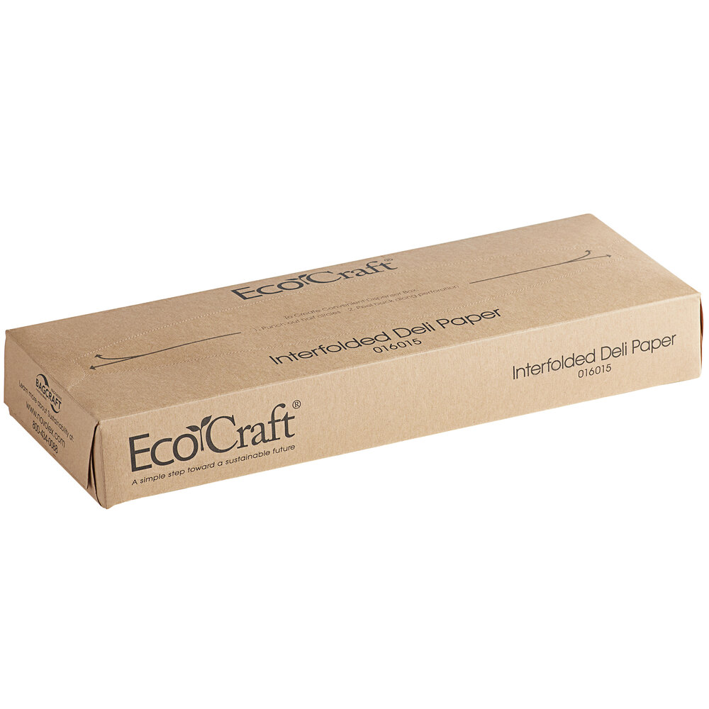 EcoCraft® Interfolded Dry Wax Deli Paper 15 x 10.75 NATURAL