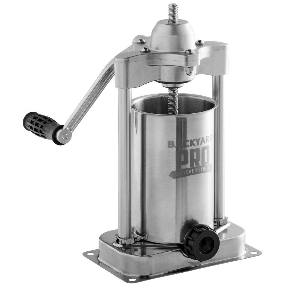 Manual 6 lb. Vertical Economy Sausage Stuffer with Plastic Funnels