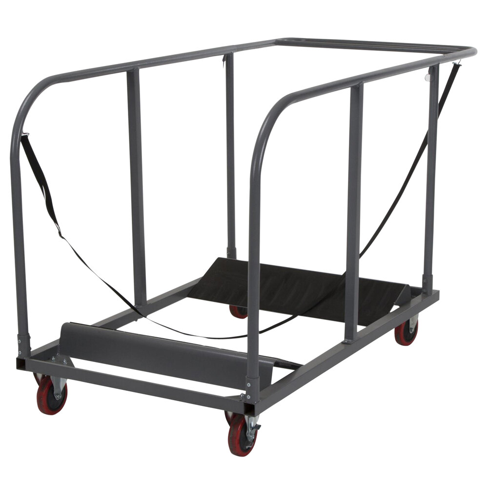 ZOWN 60243GRY1E Steel Round Folding Table Dolly with Expandable Platform