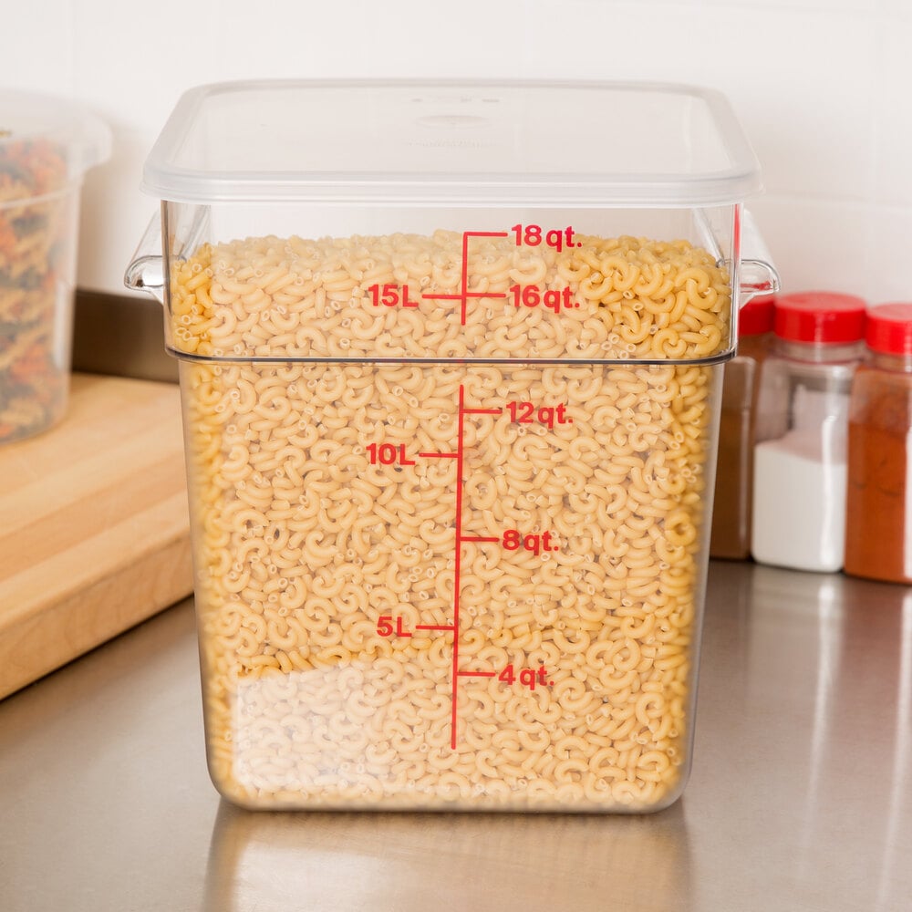 Cambro CamSquares® Classic 18 Qt. Clear Square Polycarbonate Food Storage  Container