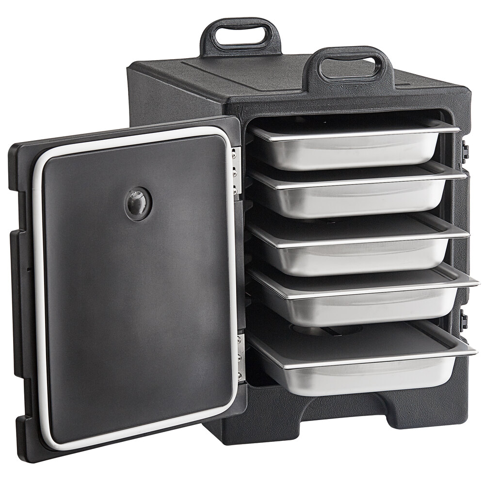 CaterGator Black Top Loading Insulated Food Pan Carrier with Vigor Full  Size Stainless Steel Food Pan / Lid - 6 Deep Full-Size Pan Max Capacity