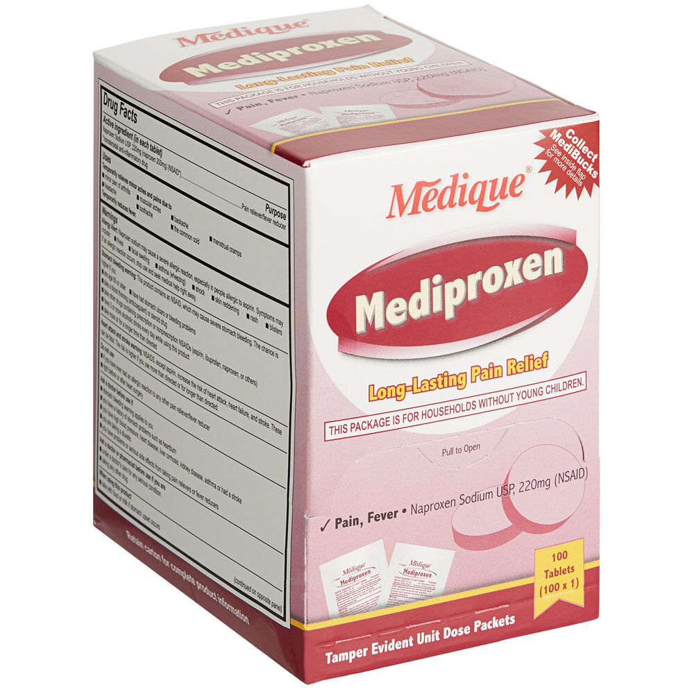 Medique 23733 Mediproxen Pain Relief / Fever Reducer Tablets 100/Box