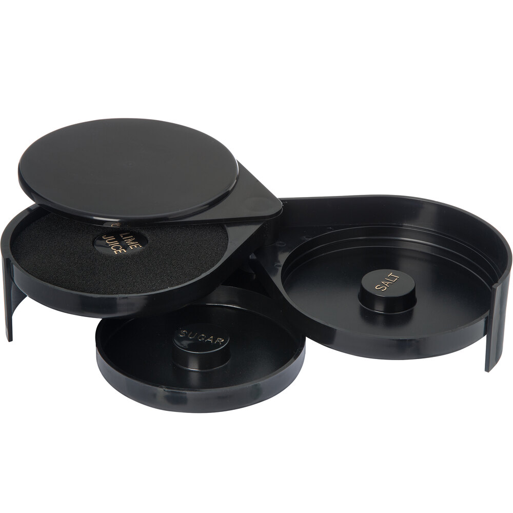 Carlisle 3 Tier Glass Rimmer W/ 6 1/4" Round Swing Trays