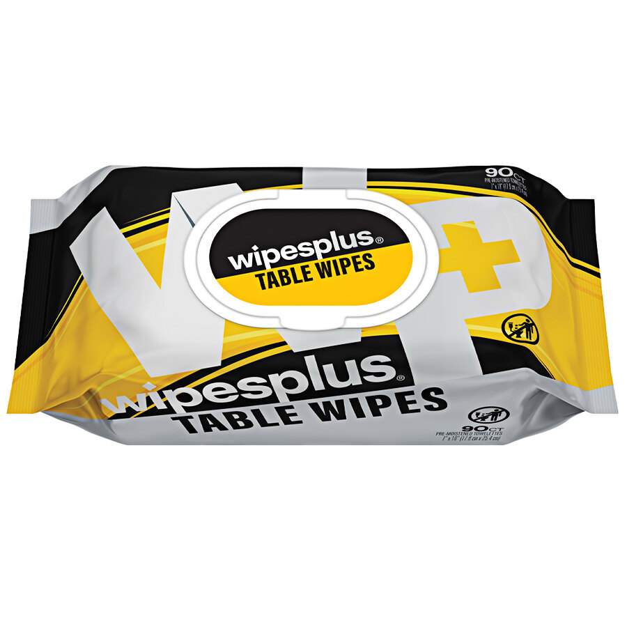 WipesPlus 7" x 10" 90 Count Table Wipes Resealable Refill Pack