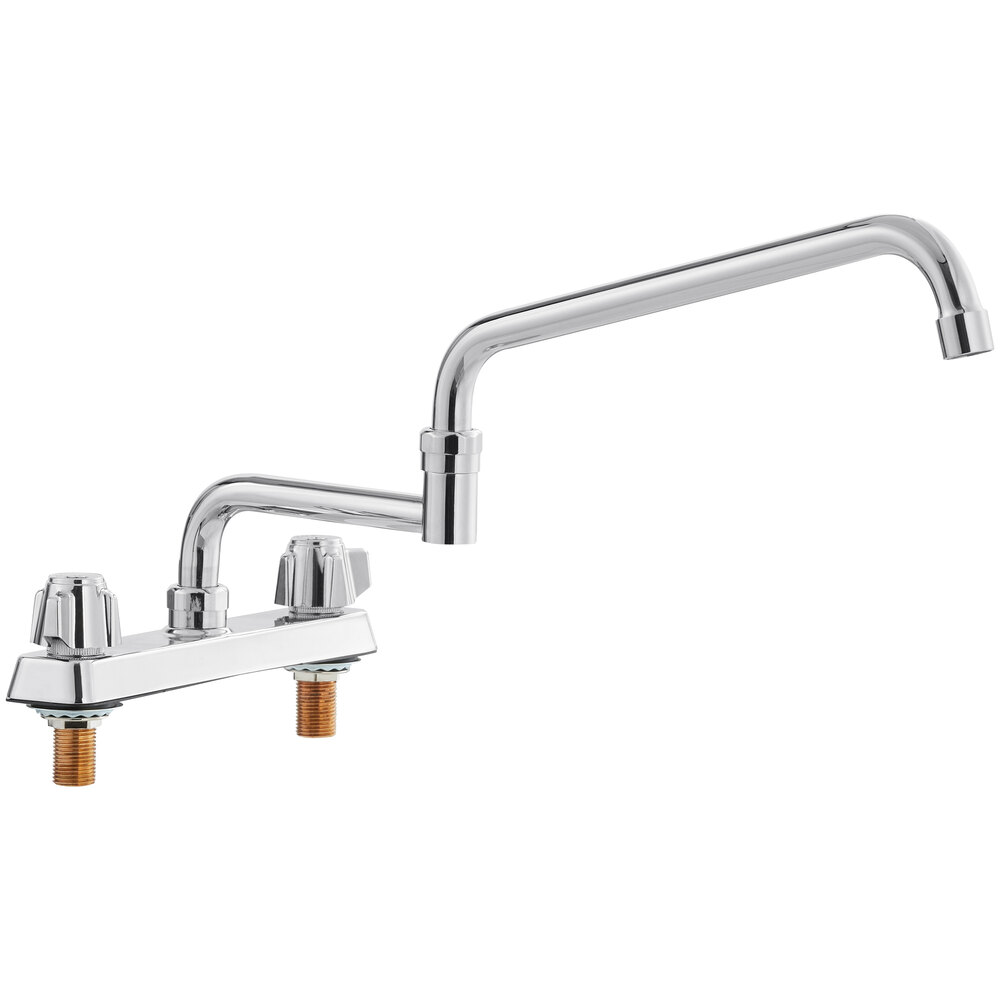 Low Lead Single Deck Mount Faucet with 18" Double Jointed Swing Spout