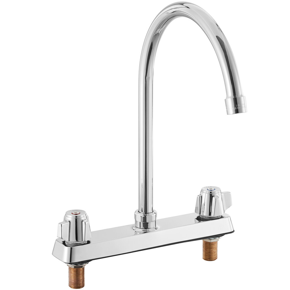 Regency Deck Mount Faucet with 8 1/2" Swivel Gooseneck Spout and 8" Centers