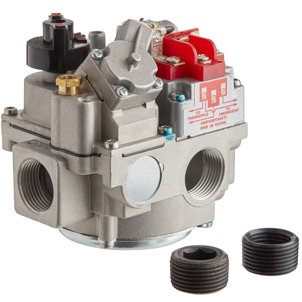 Millivolt Natural Gas Pilot Combination Valve for Fryers; 3/4" Gas In / Out