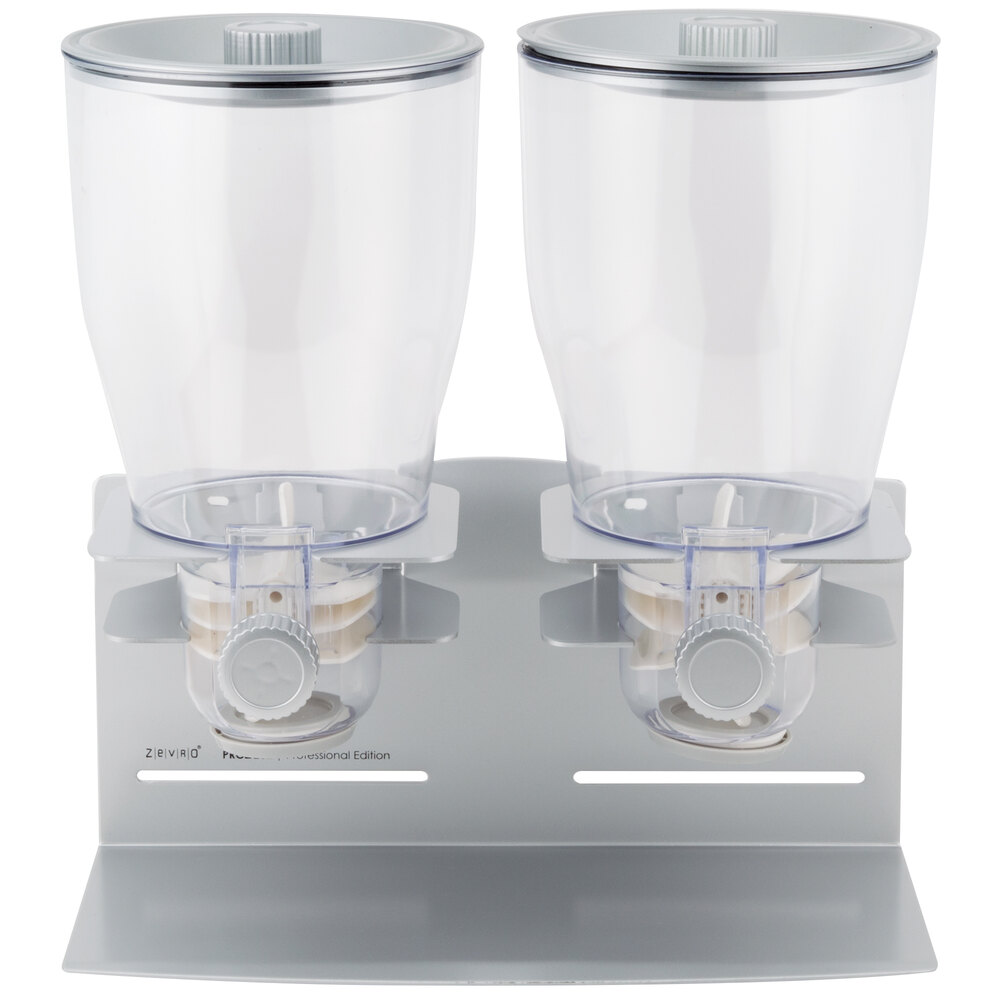 Zevro KCH06149 Professional Silver 4 Liter Double Canister Dry Food