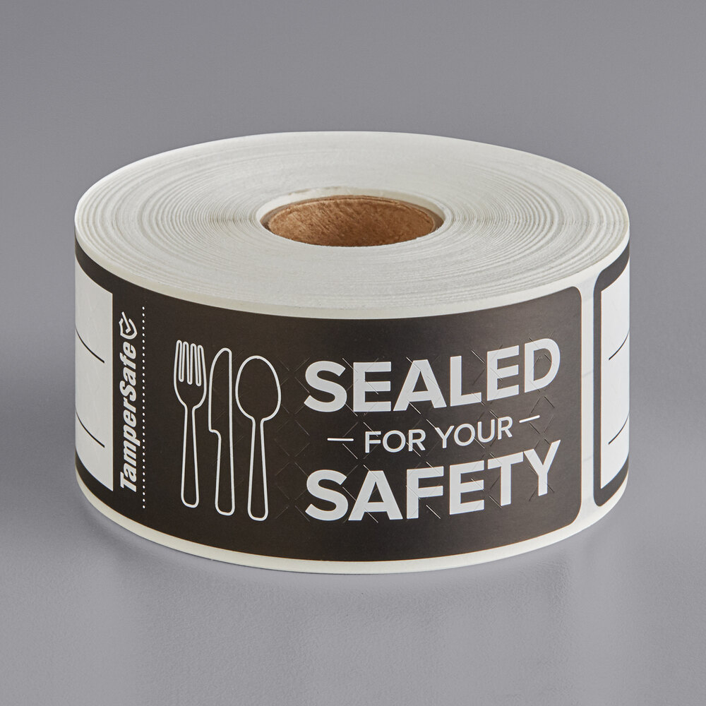 TamperSafe 1 1/2" x 6" Sealed For Your Safety Black Paper Tamper