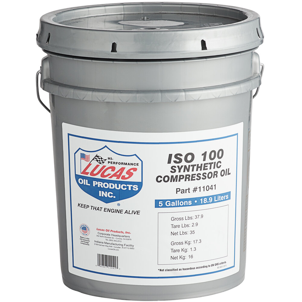 Lucas Oil Synthetic Compressor Oil (5 Gallon Pail)