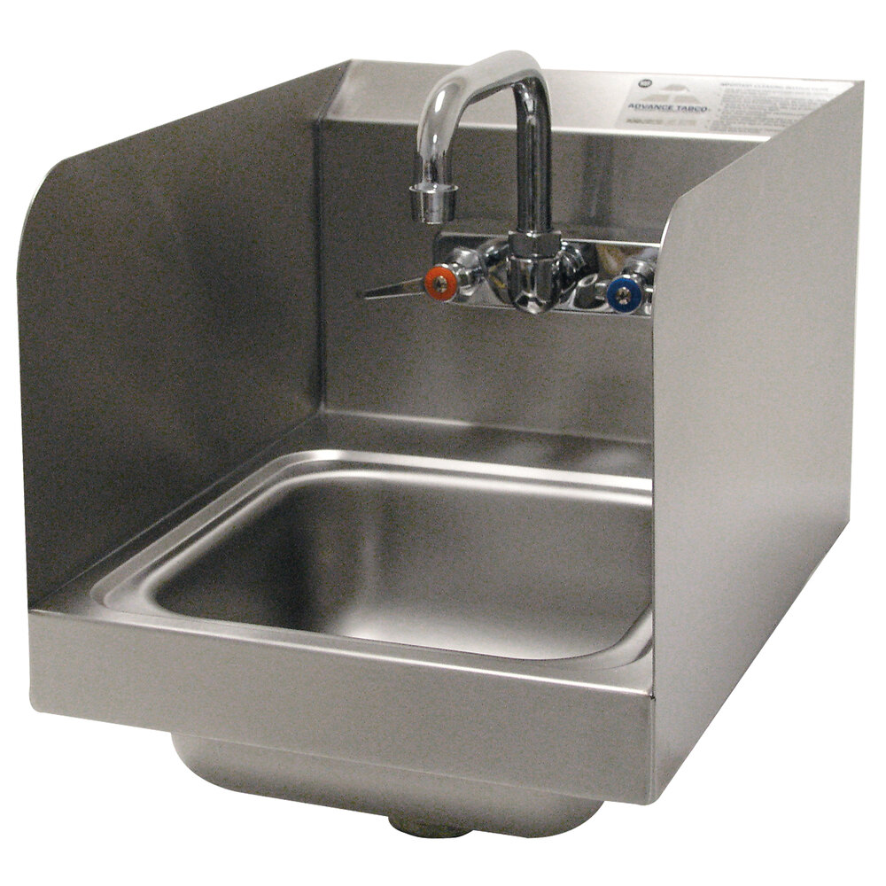 Advance Tabco 7PS56 Space Saving Hand Sink with Side Splash Guards 12" x 16"