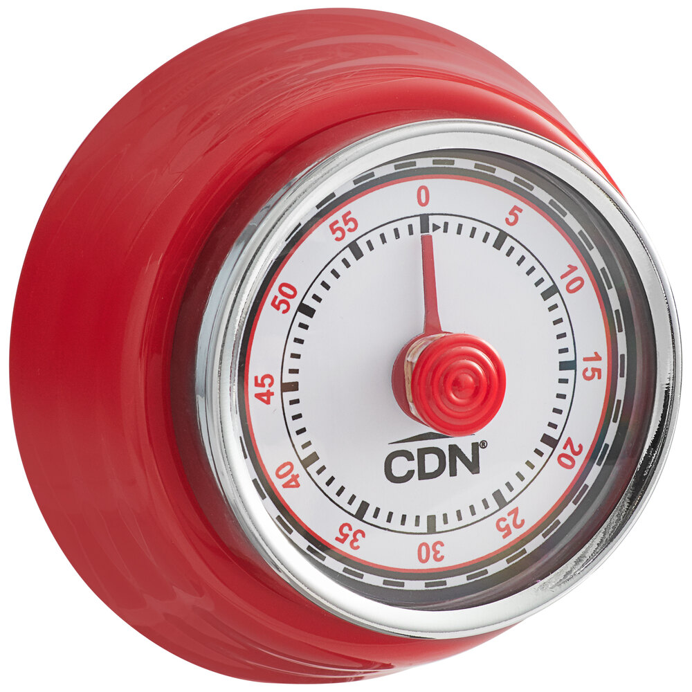 CDN MT4R Red Compact Mechanical 60 Minute Kitchen Timer