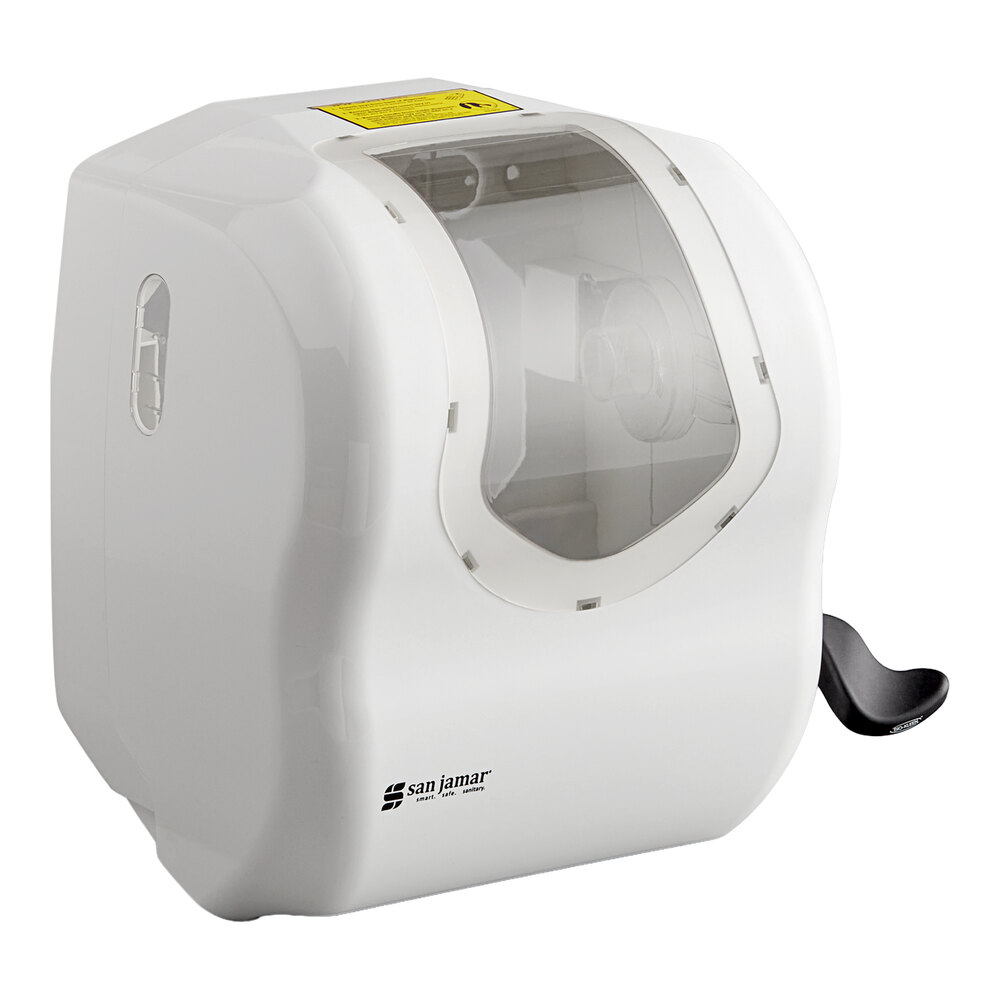 San Jamar T970WHCL Summit Lever Roll Towel Dispenser - White / Clear